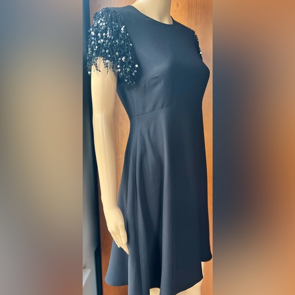 KATE SPADE NWOT Sequin Fringe Black Swing Dress Size 0 - Picture 9 of 15